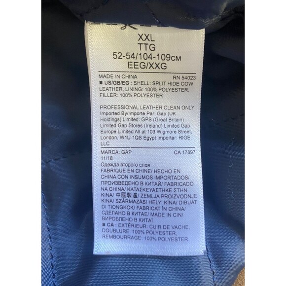 NWT Gap Suede Trucker Jacket Quilted Lining XXL Camel Leather 52-54 - Picture 9 of 9